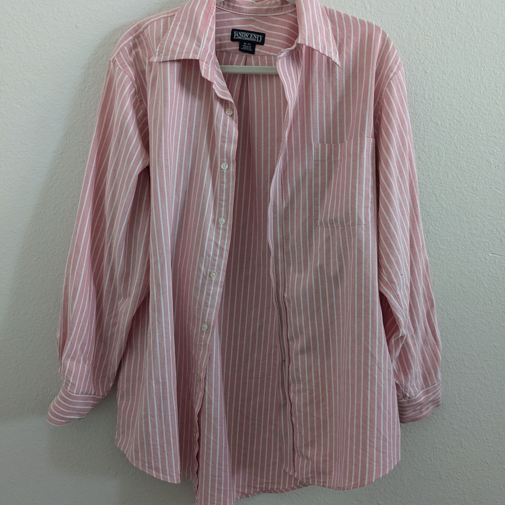 Lands' End Pink Casual Button Down Shirt